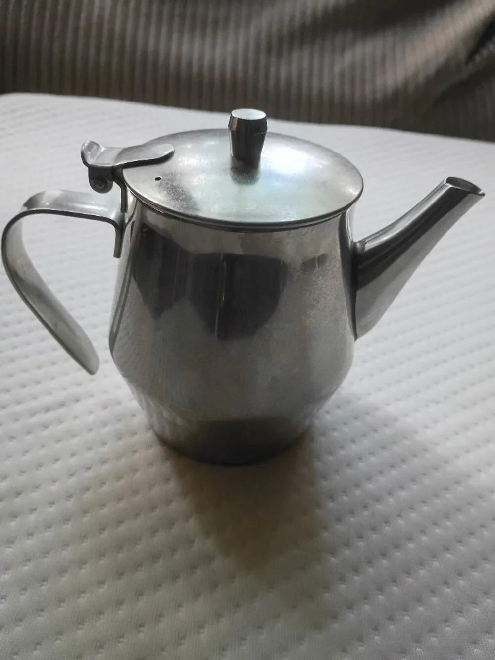 Stainless Steel Personal Tea Pot Coffee Server Diner Style Flip Top Lid 18/8